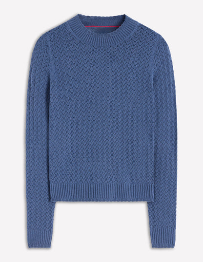 Diane Pointelle Sweater-Denim Blue-5