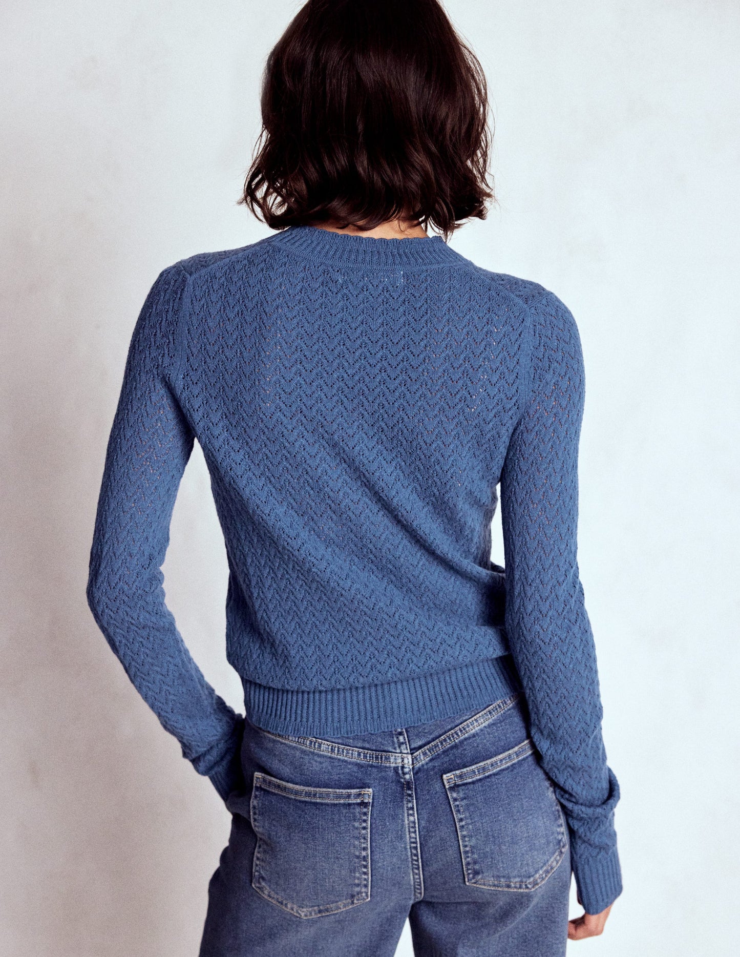 Diane Pointelle Sweater-Denim Blue