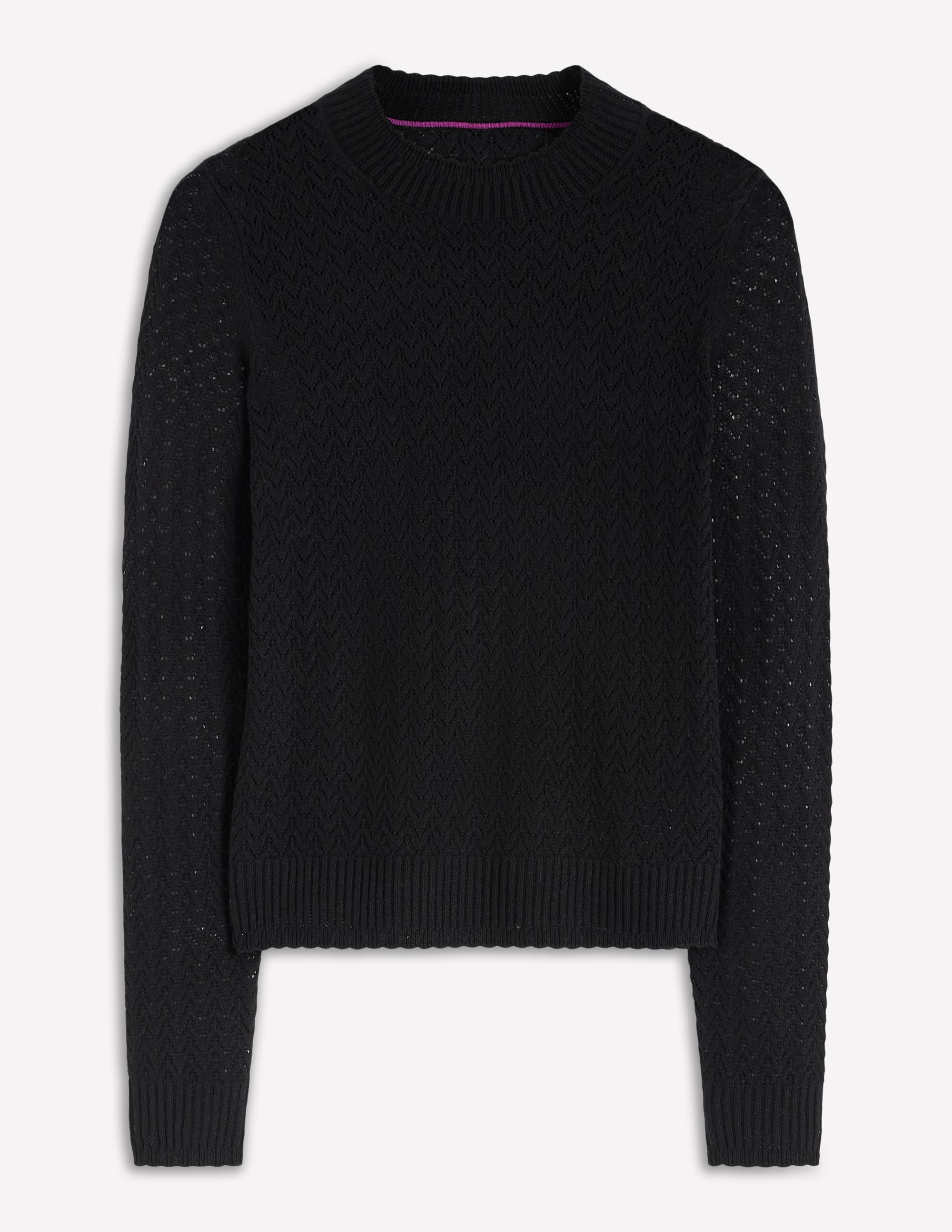 Diane Pointelle Sweater-Black - Image 5