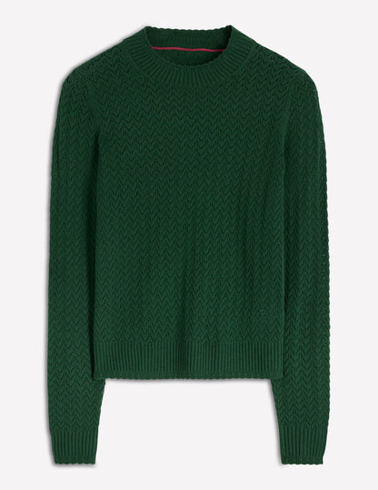 Diane Pointelle Sweater-Hunter Green-6
