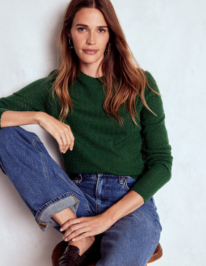 Diane Pointelle Sweater-Hunter Green-1