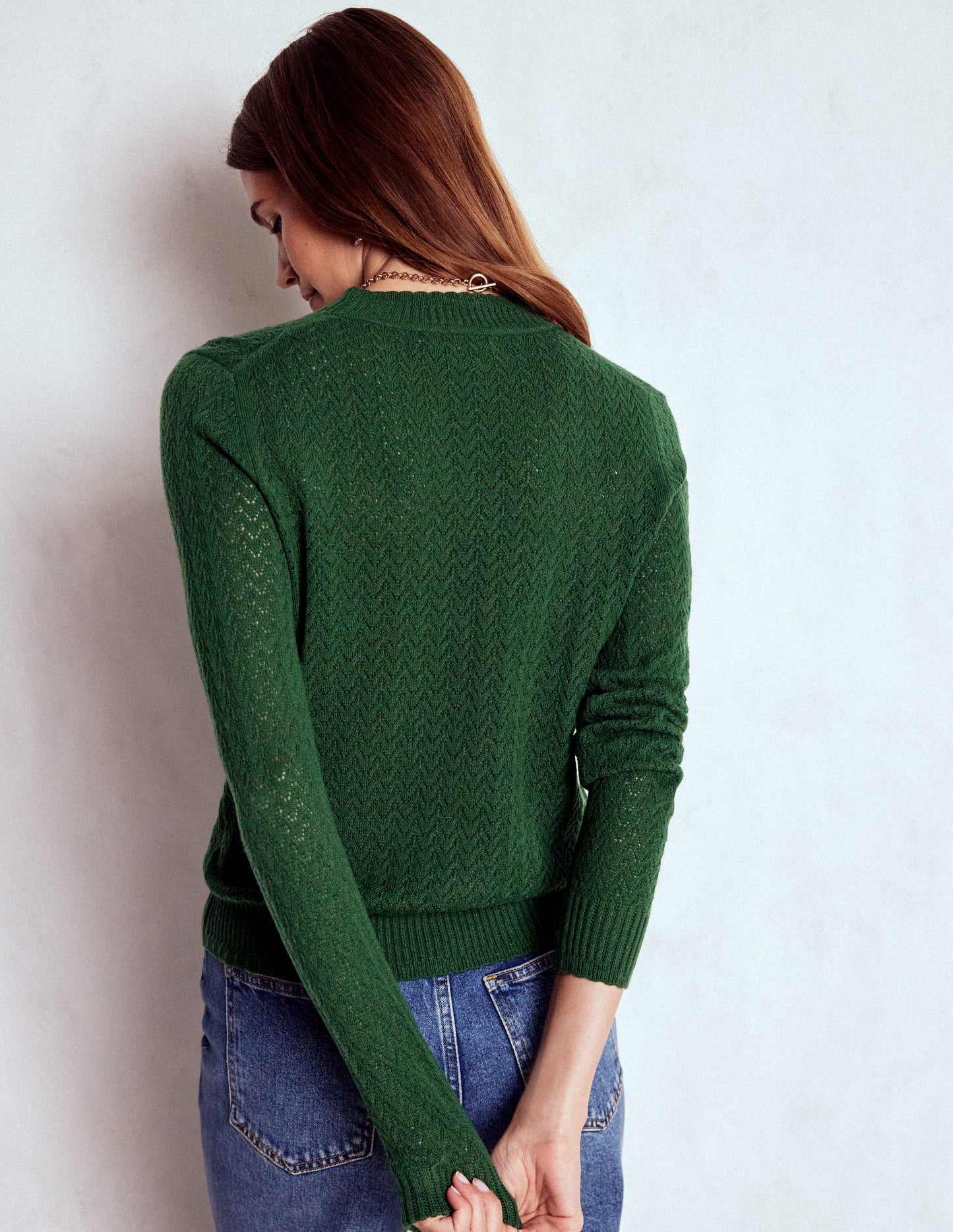 Diane Pointelle Sweater-Hunter Green