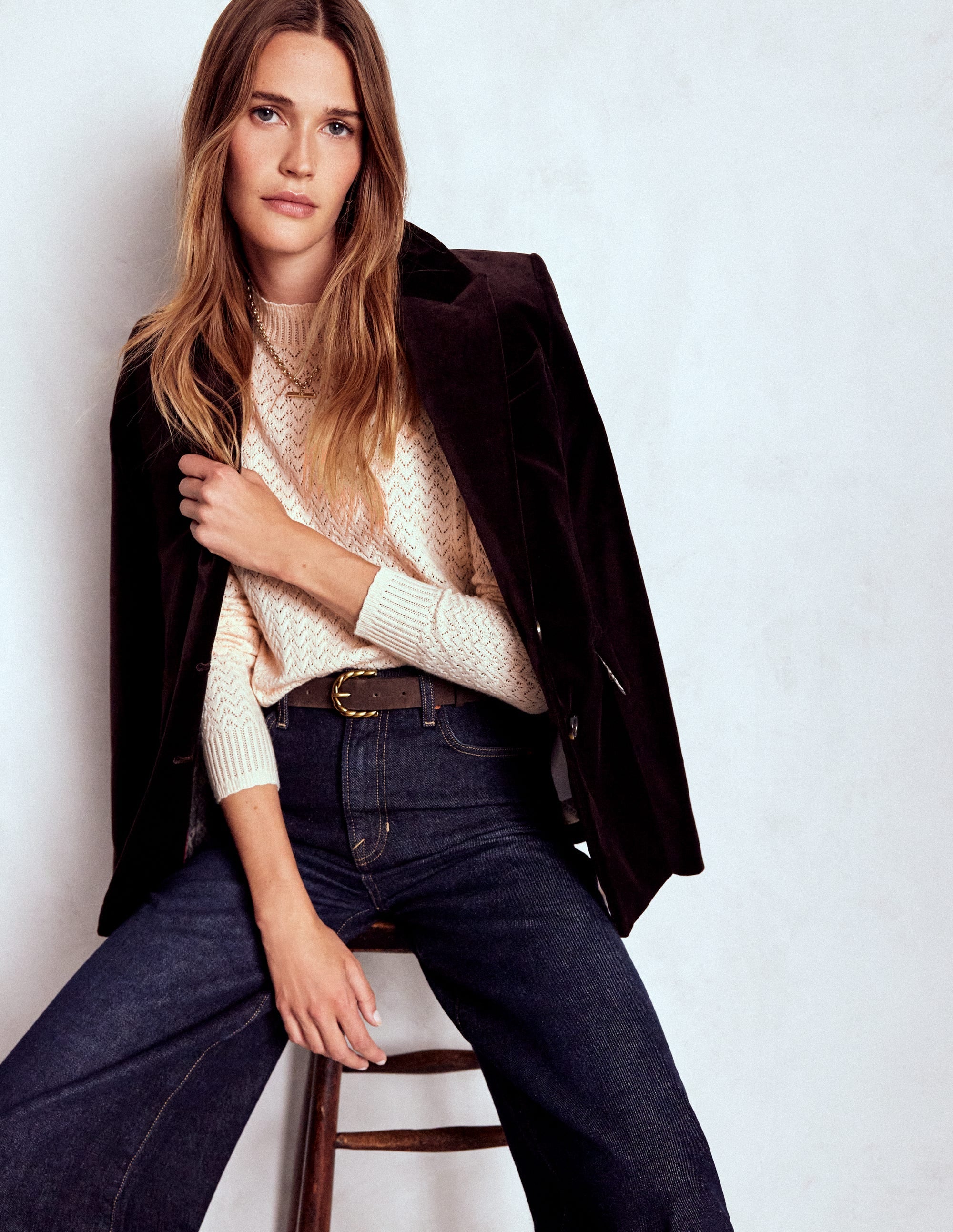 Diane Pointelle Sweater-Warm Ivory - Image 1