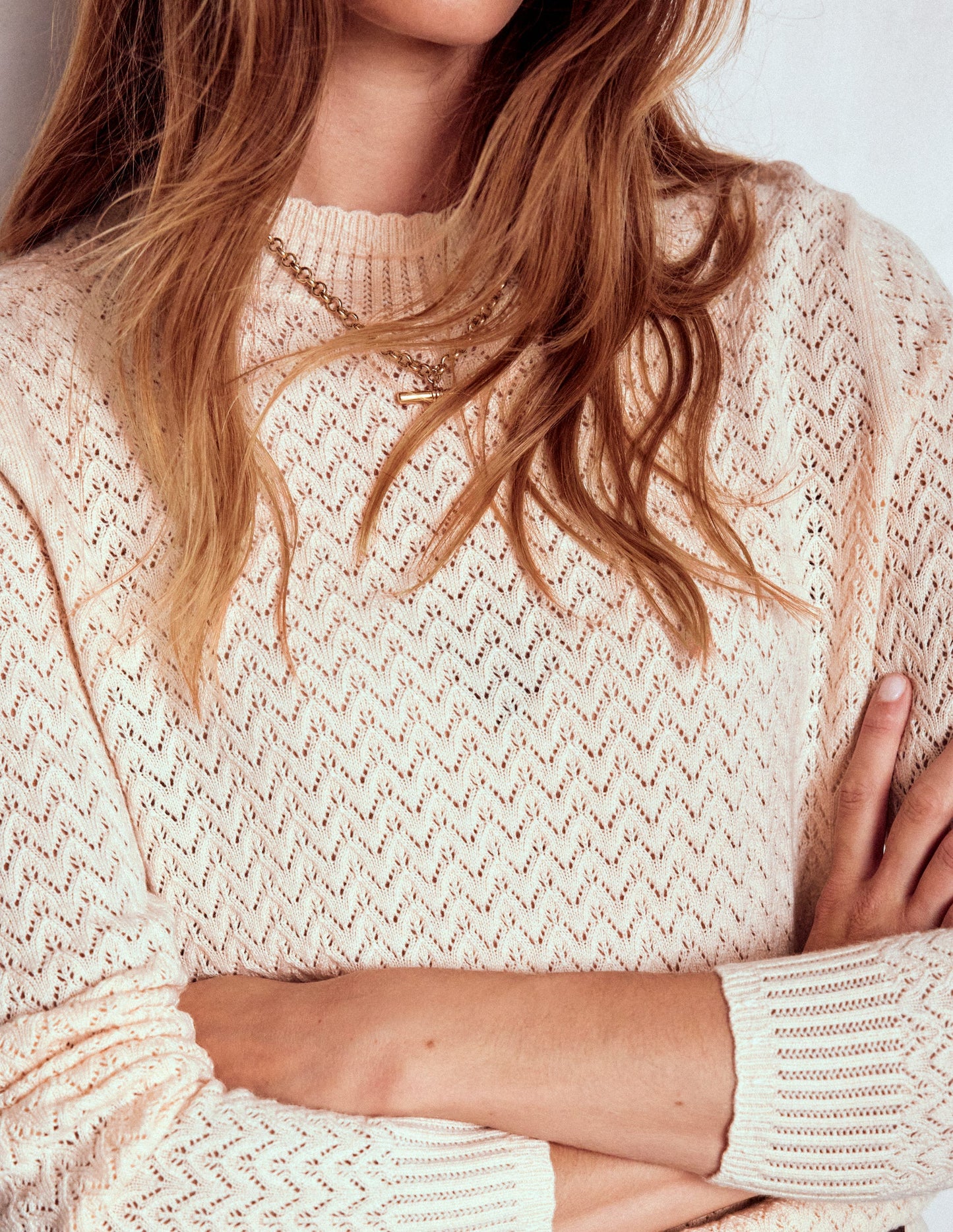 Diane Pointelle Sweater-Warm Ivory