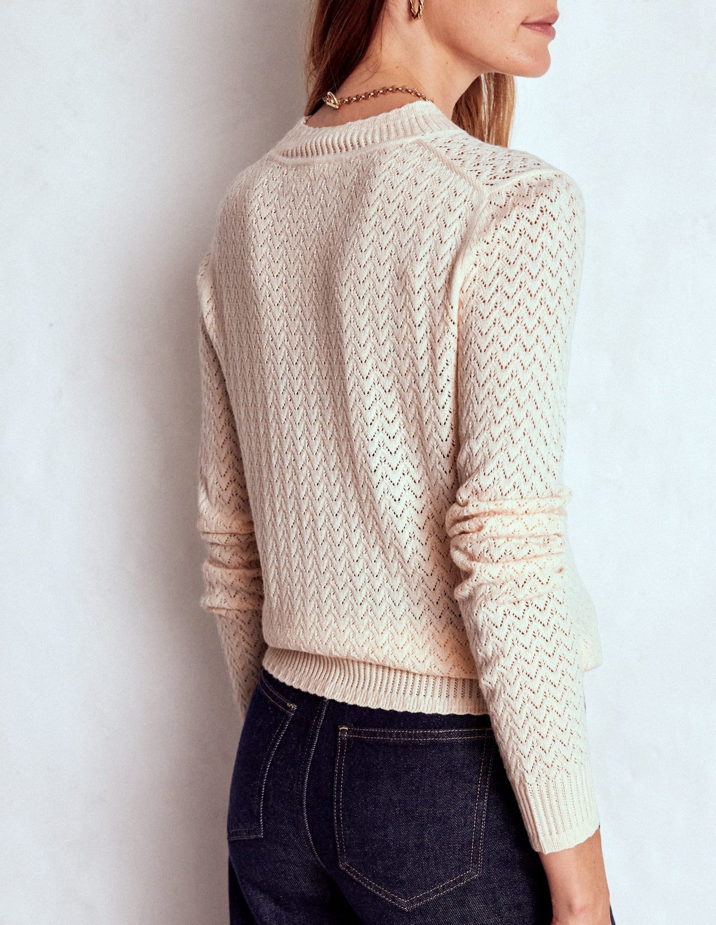 Diane Pointelle Sweater-Warm Ivory