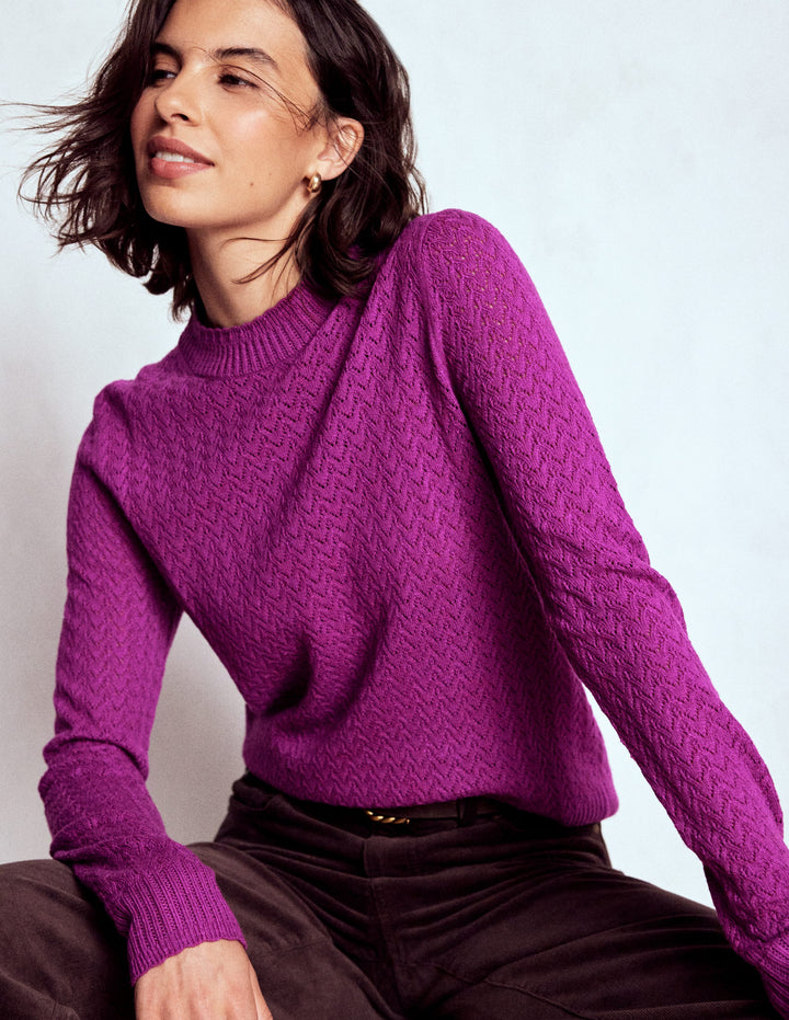 Diane Pointelle Sweater-Regal Purple