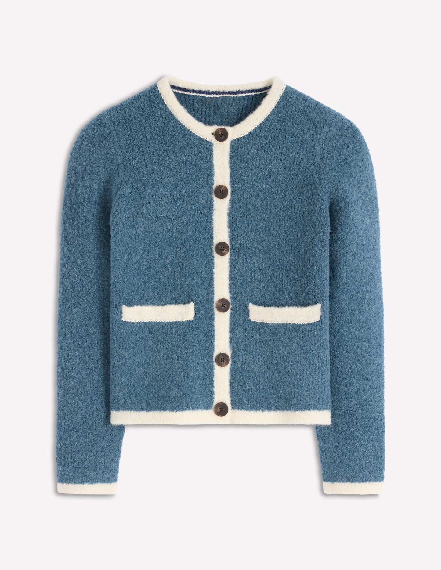 Holly Boucle Knitted Jacket-Denim Blue Boucle