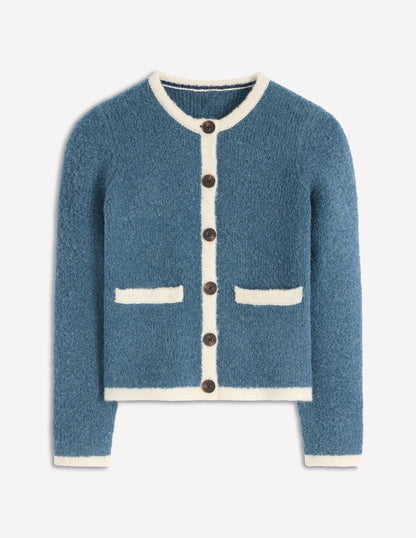 Holly Boucle Knitted Jacket-Denim Blue Boucle-6