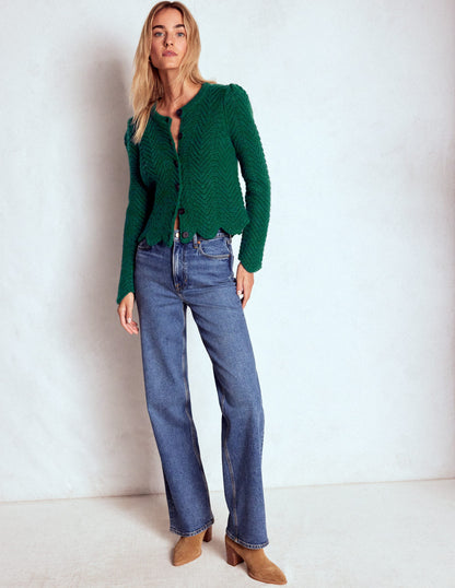 Chunky Chevron Knitted Jacket-Emerald Night-4