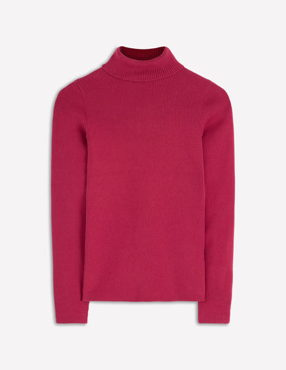 Emilia Roll Neck Sweater-Bright Cherry-4
