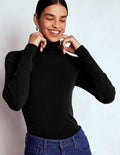 Emilia Roll Neck Sweater-Black
