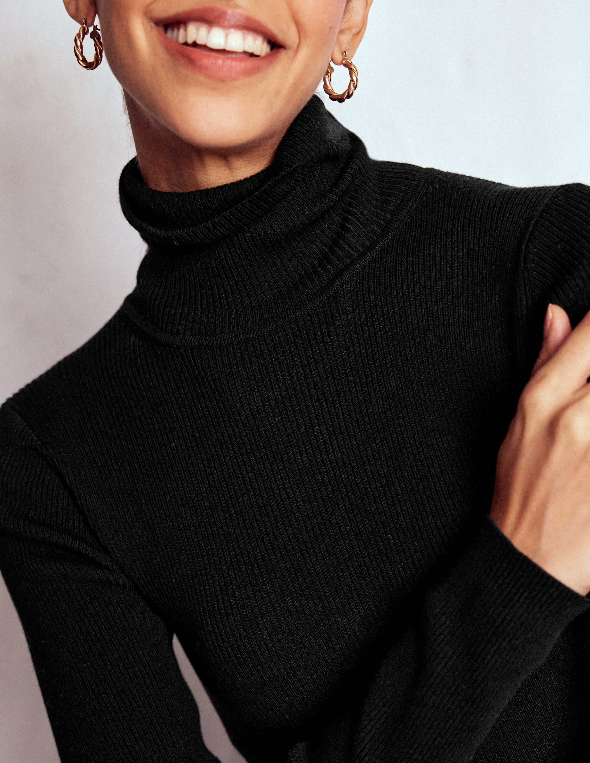Emilia Roll Neck Sweater-Black - Image 2