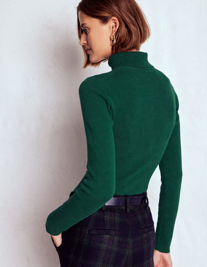 Emilia Roll Neck Sweater-Emerald Night-3