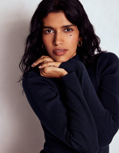 Emilia Roll Neck Sweater-Navy-2