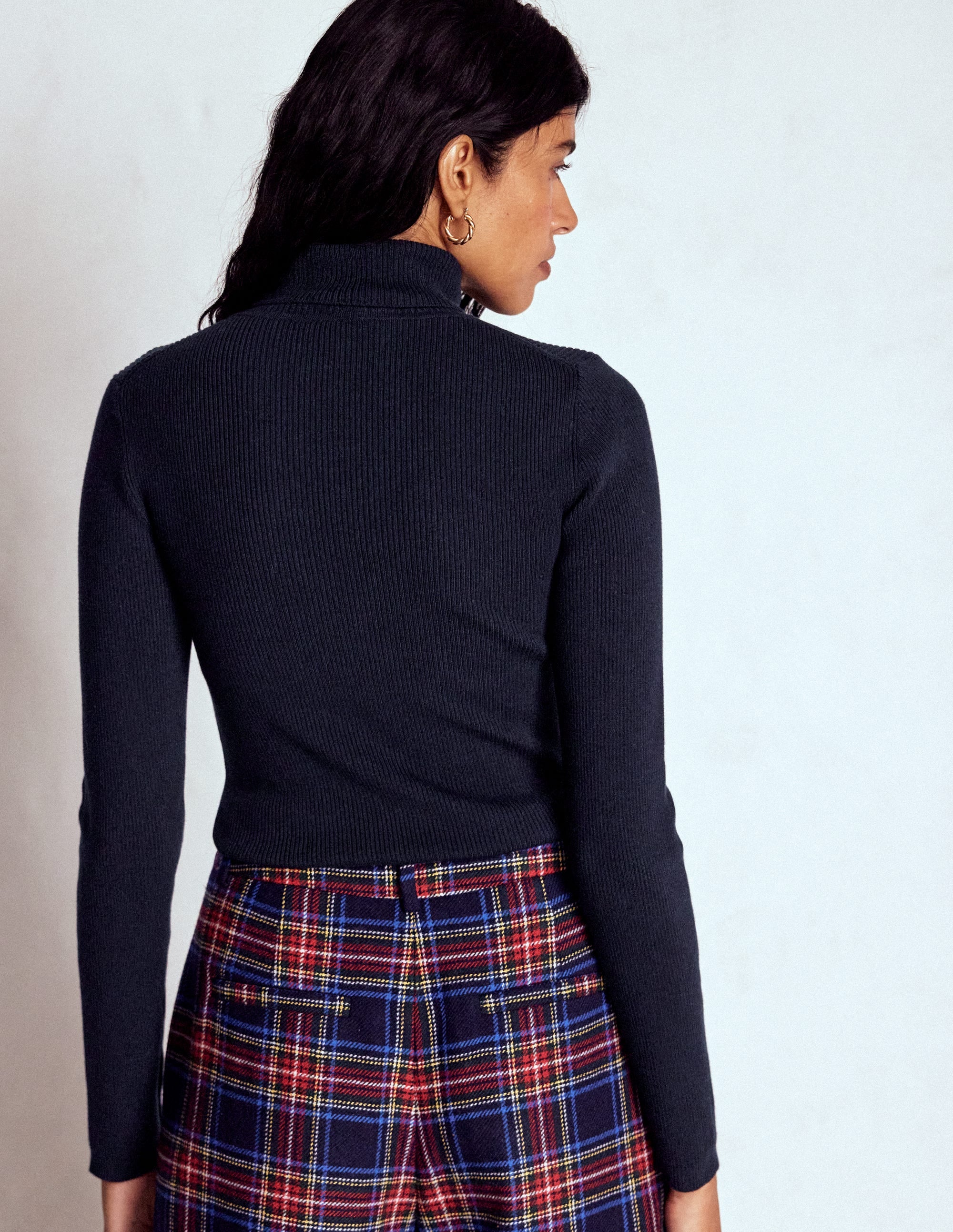 Emilia Roll Neck Sweater-Navy - Image 3