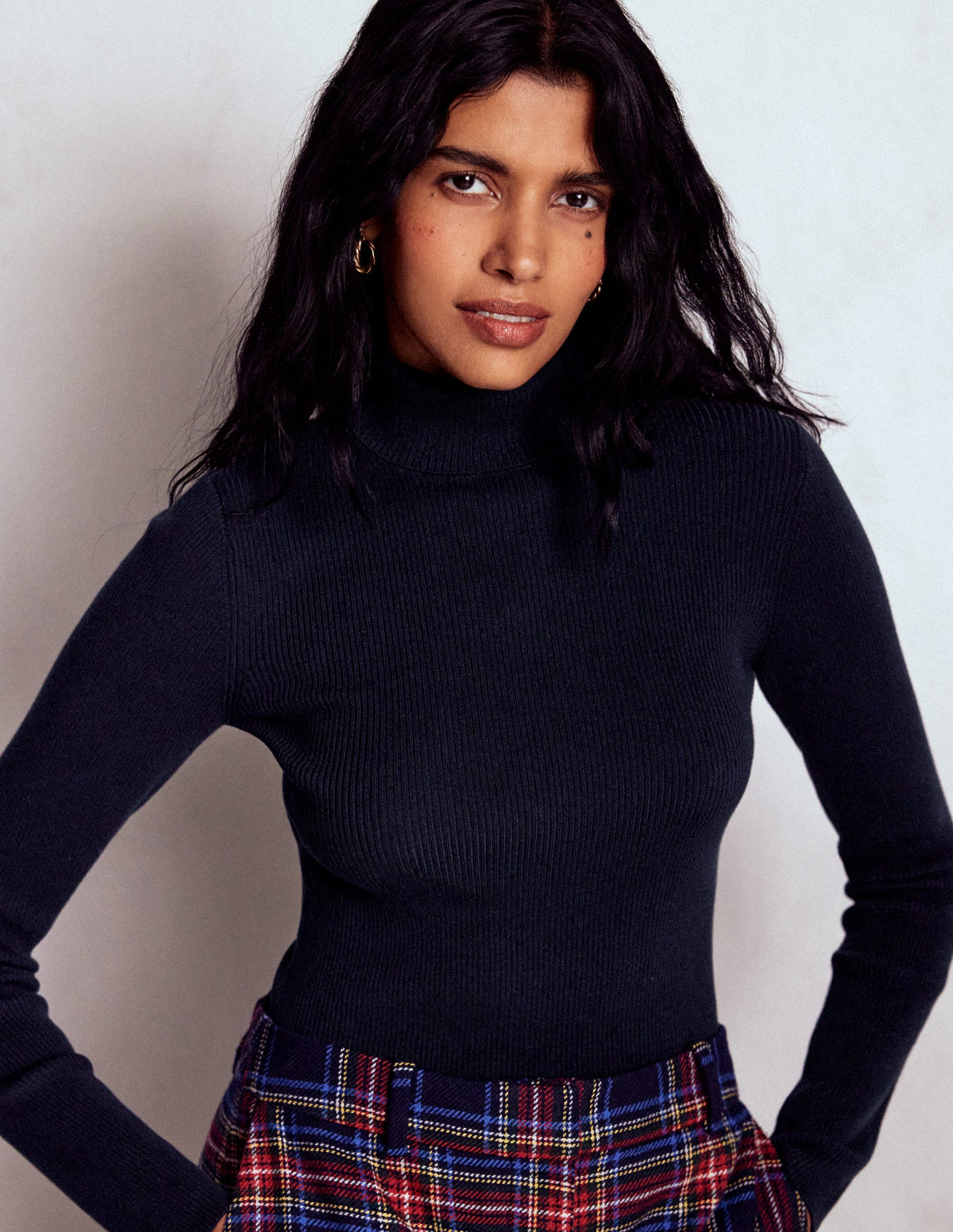 Emilia Roll Neck Sweater-Navy - Image 4
