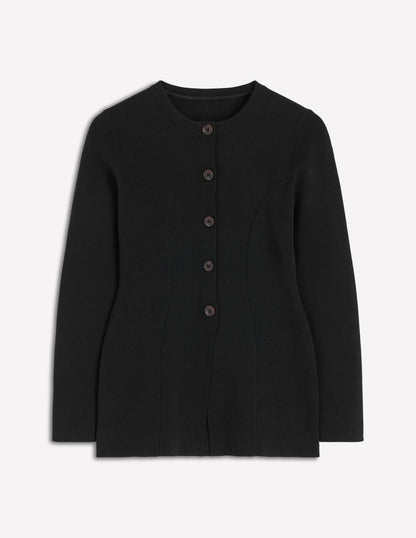 Joanna Fitted Knitted Jacket-Black-5