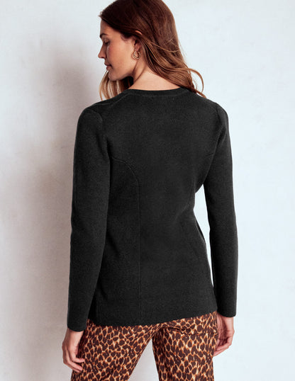 Joanna Fitted Knitted Jacket-Black-3