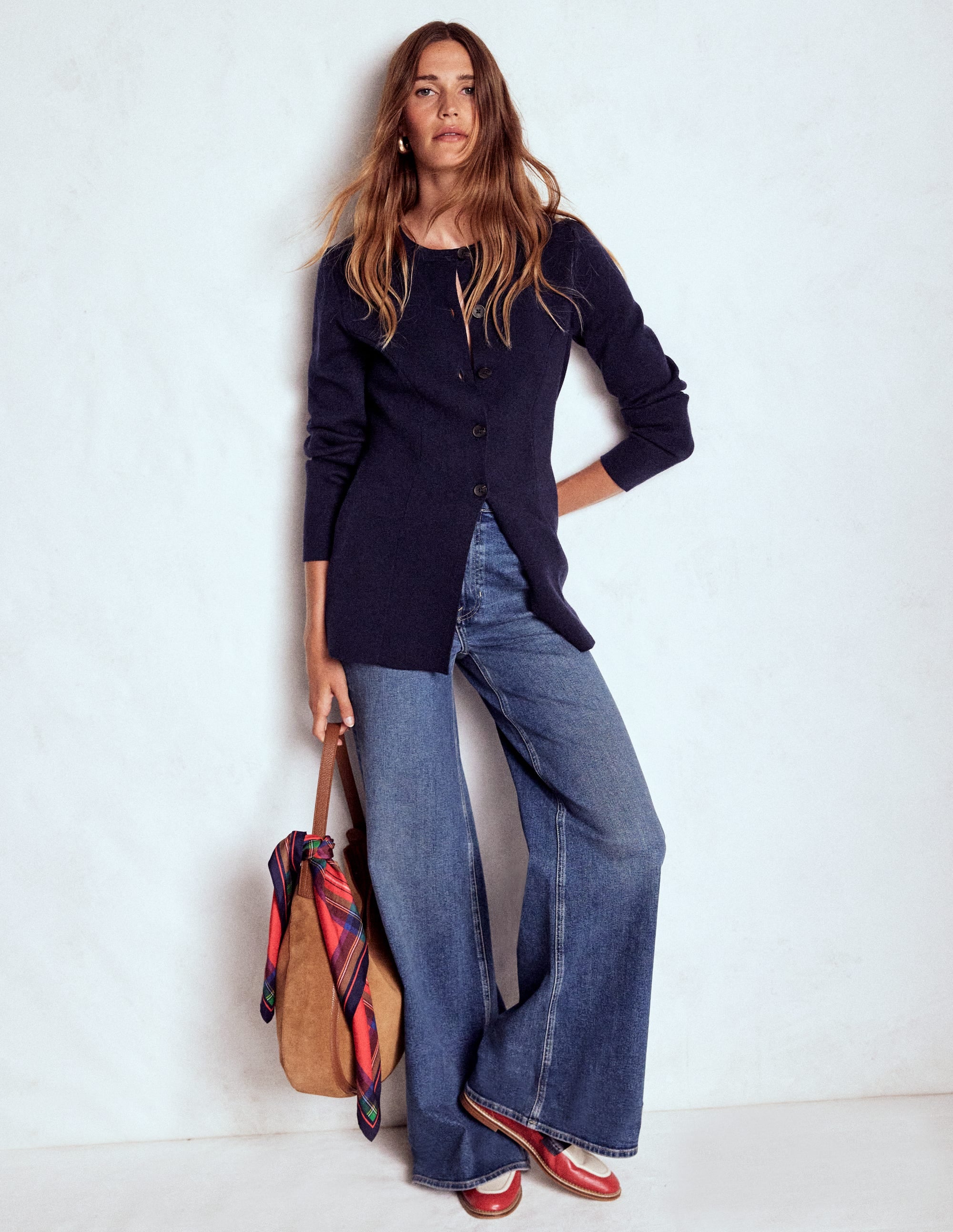 Joanna Fitted Knitted Jacket-Navy | Boden USA