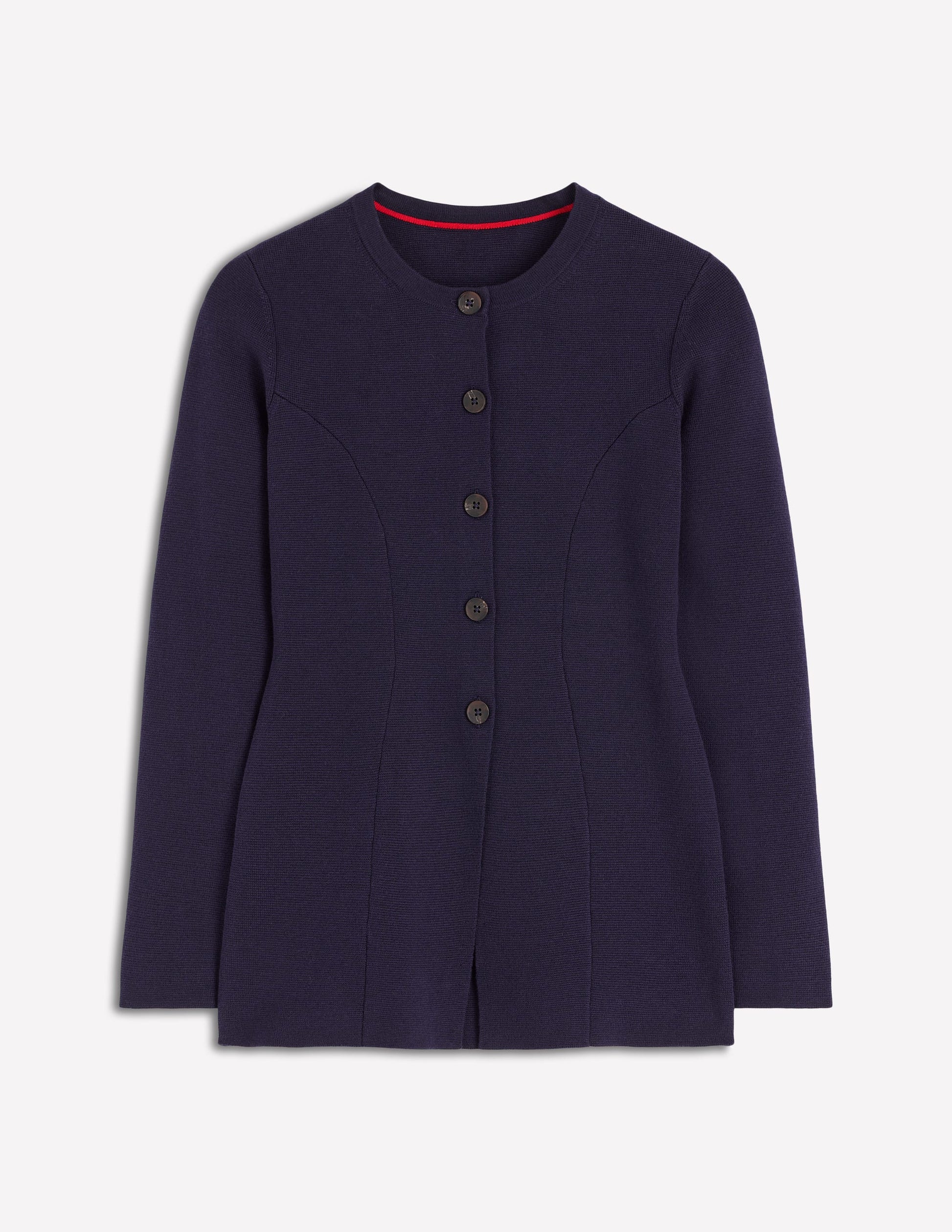 Joanna Fitted Knitted Jacket-Navy-5