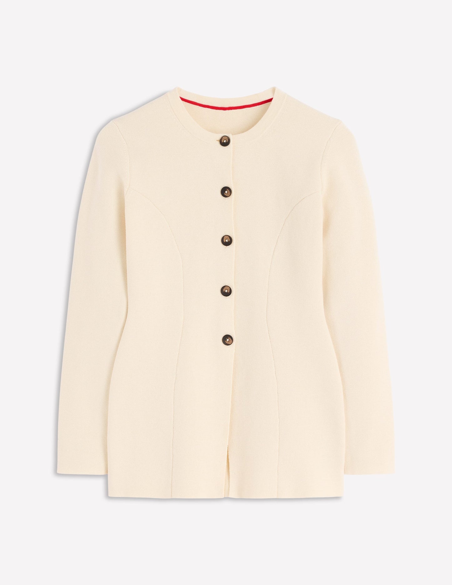 Joanna Fitted Knitted Jacket-Warm Ivory