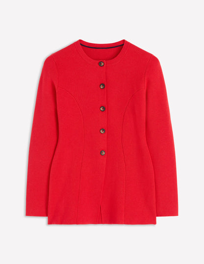 Joanna Fitted Knitted Jacket-Poppy Red-7
