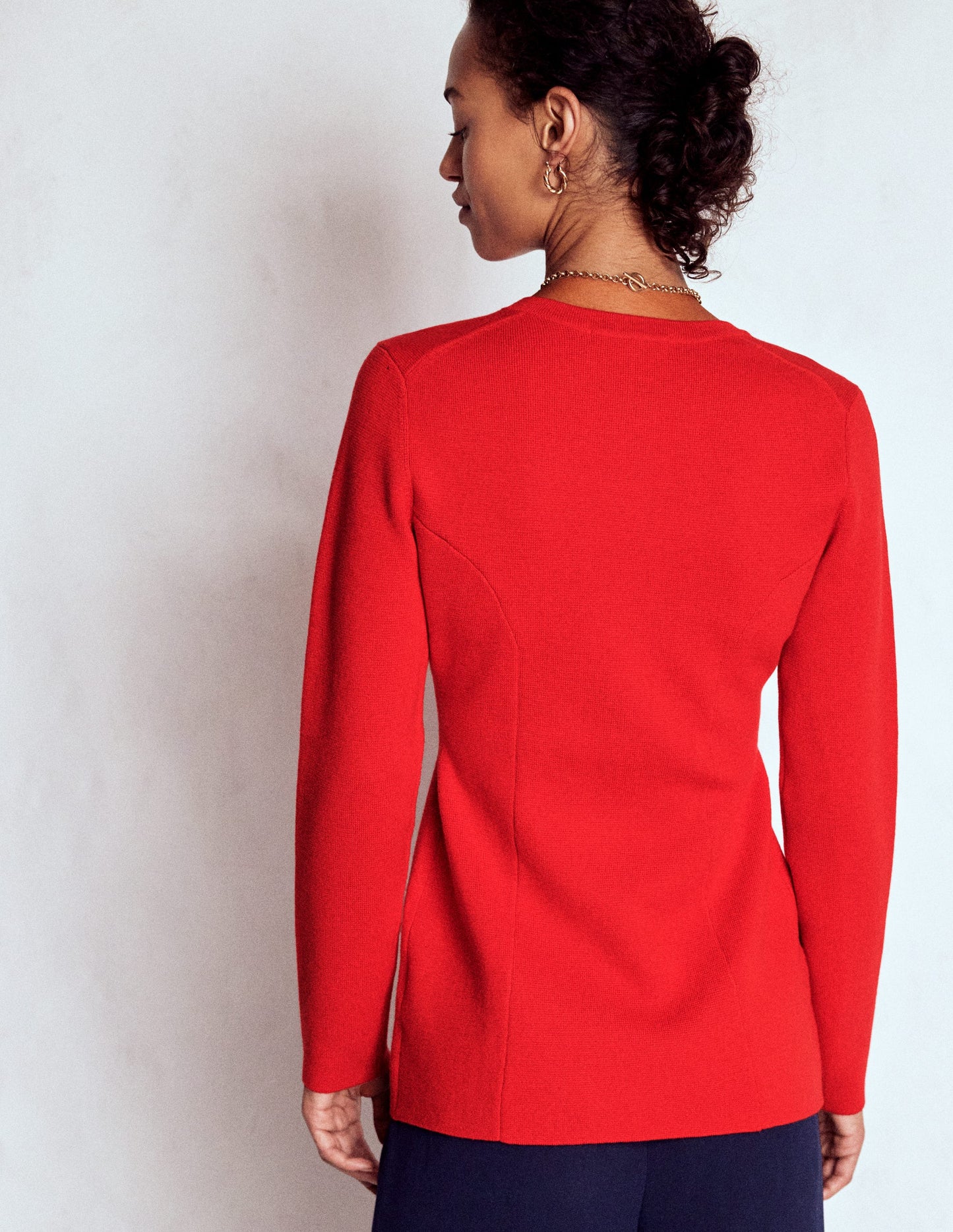 Joanna Fitted Knitted Jacket-Poppy Red