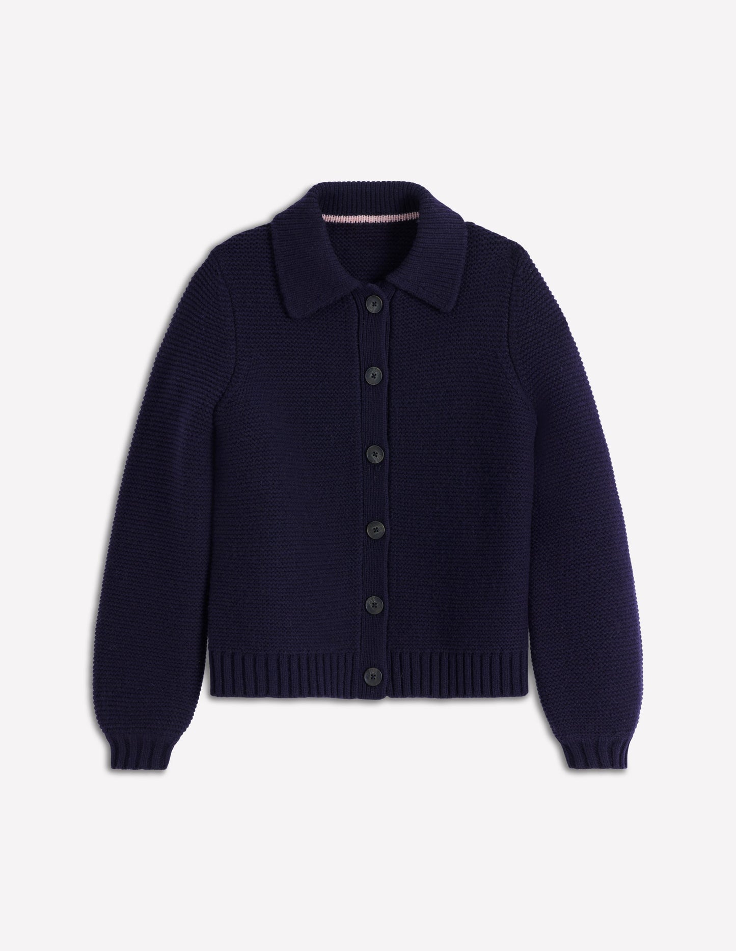 Chunky Collar Knitted Jacket-Navy