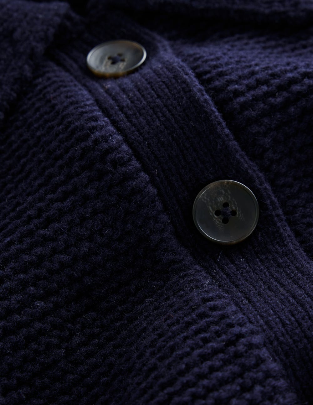 Chunky Collar Knitted Jacket-Navy