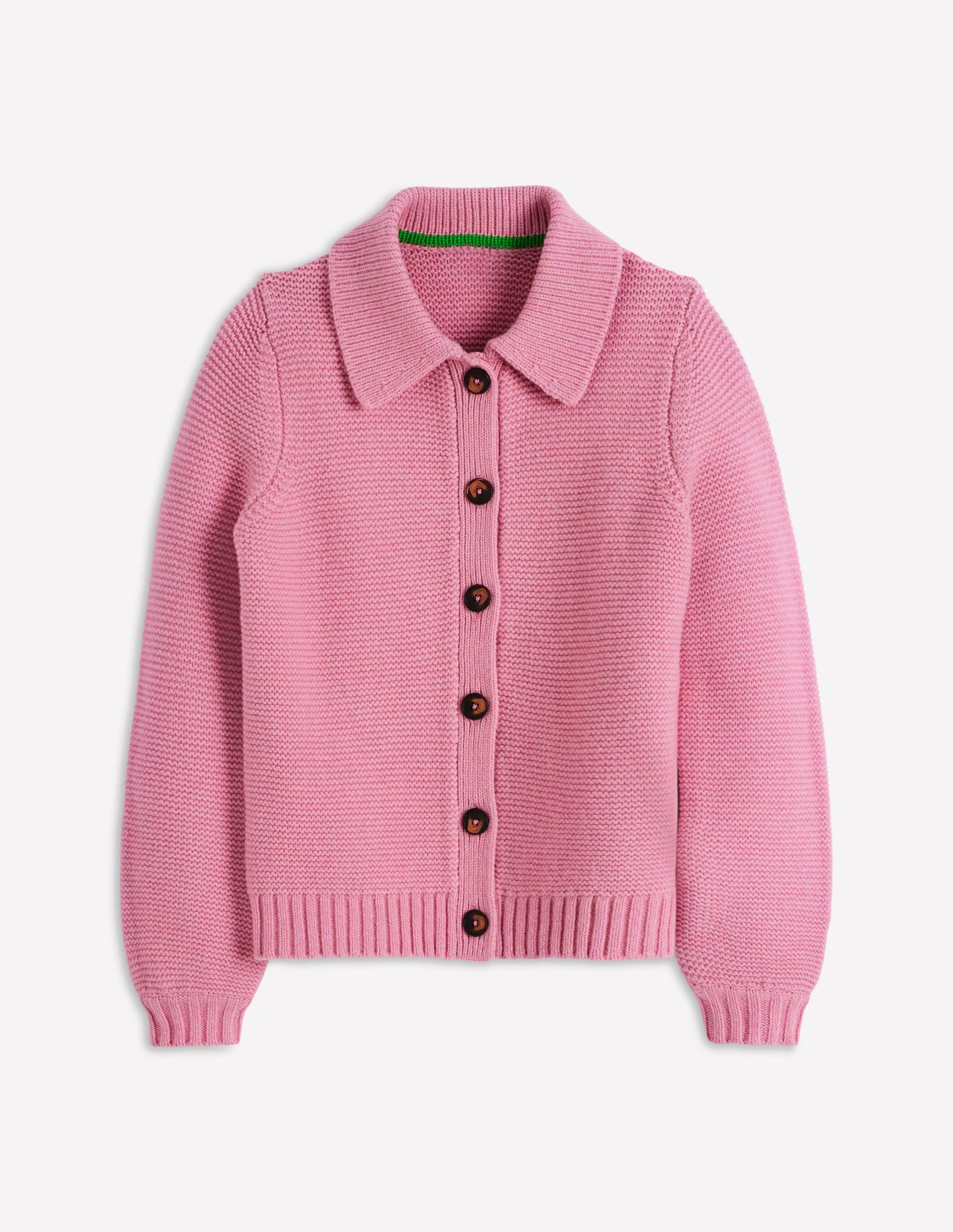 Chunky Collar Knitted Jacket-Blush Pink-5