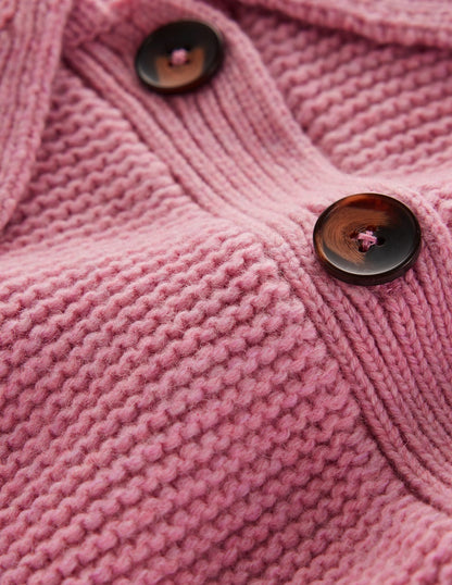 Chunky Collar Knitted Jacket-Blush Pink-6