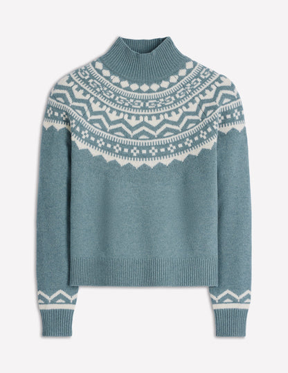 Marion Merino Rib Neck Sweater-Cloud Blue, Fair Isle-6