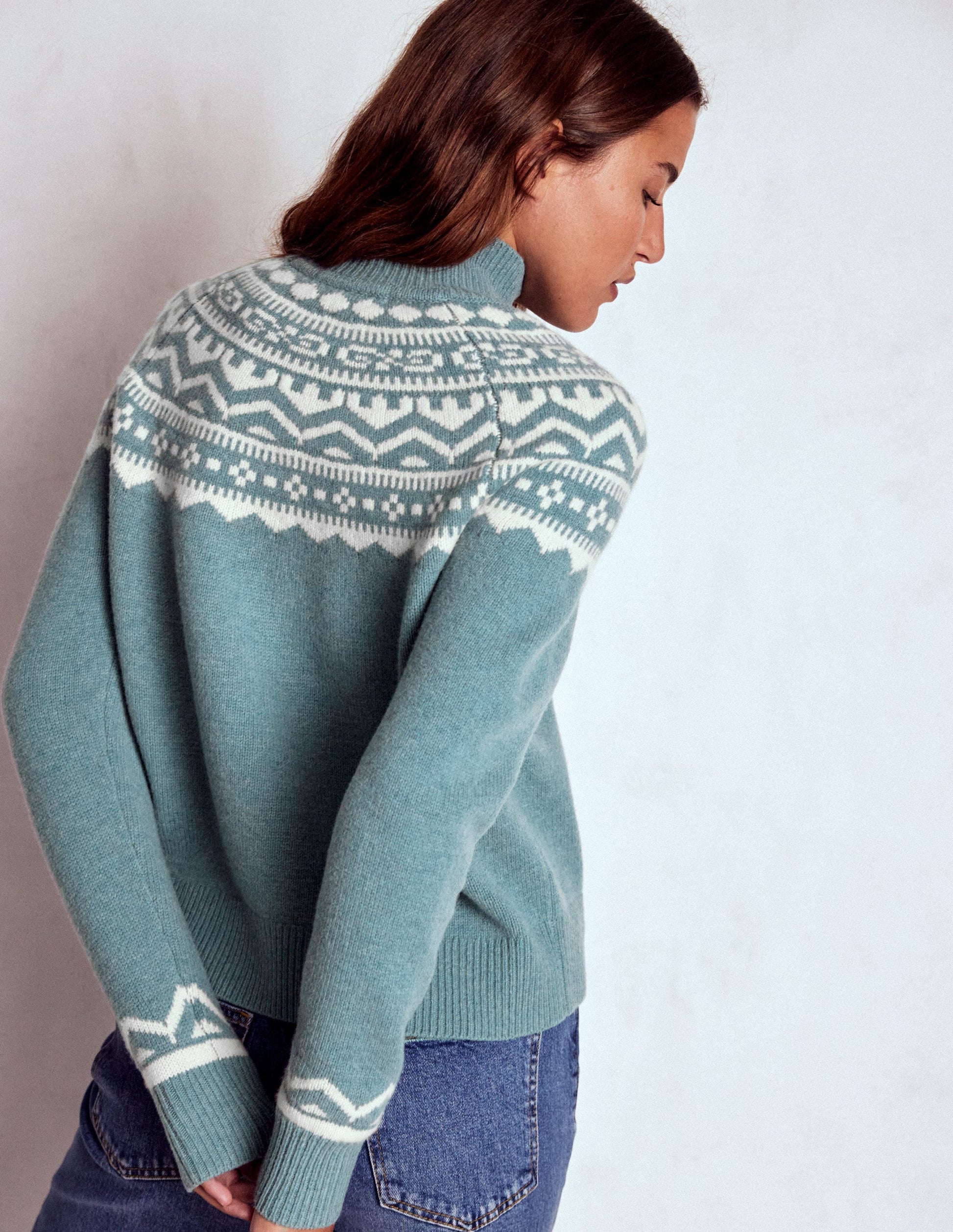 Marion Merino Rib Neck Sweater-Cloud Blue, Fair Isle-3