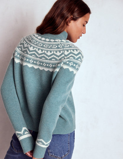 Marion Merino Rib Neck Sweater-Cloud Blue, Fair Isle-3