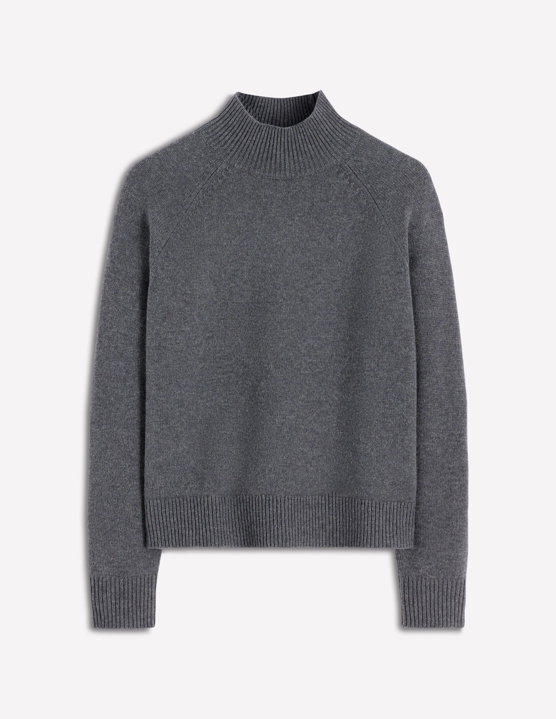 Marion Merino Rib Neck Sweater-Charcoal Melange-5