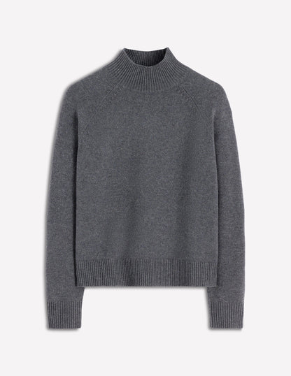 Marion Merino Rib Neck Sweater-Charcoal Melange-5
