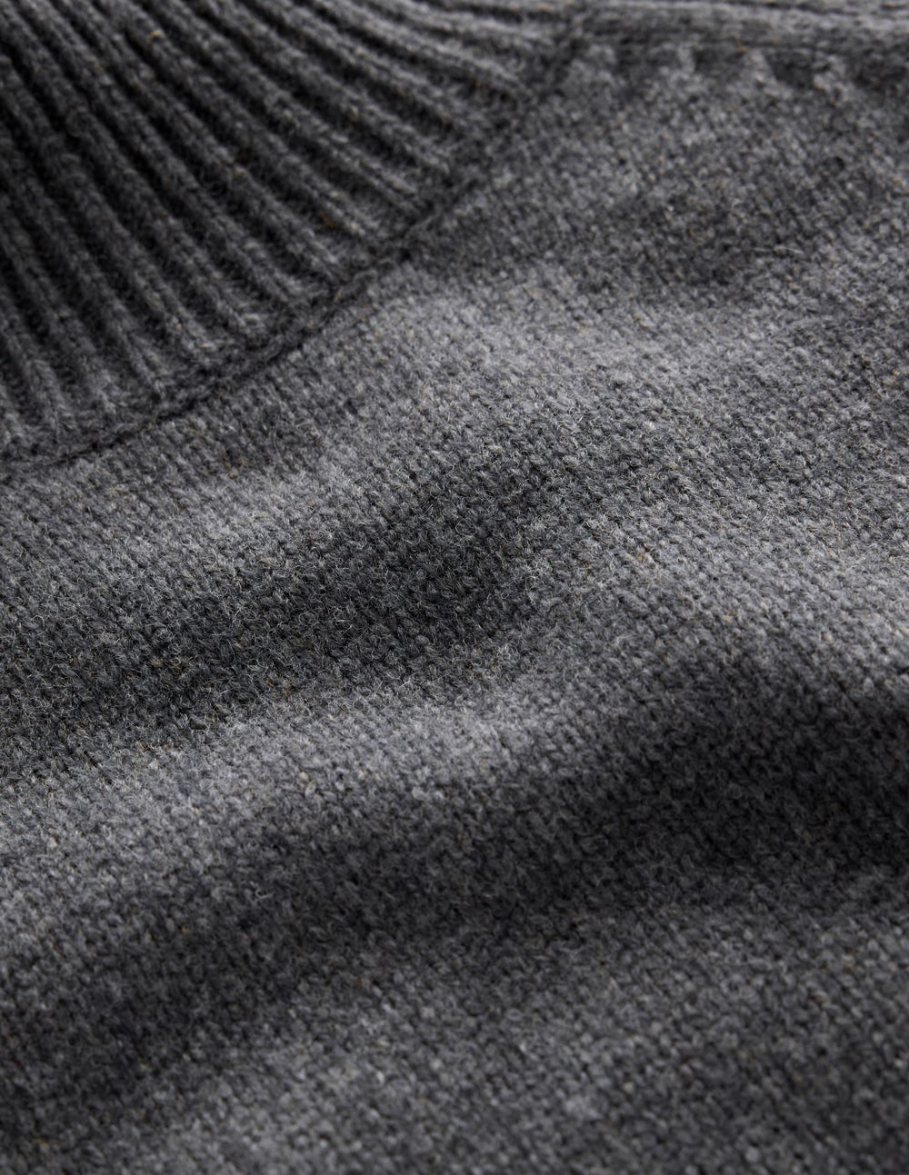 Marion Merino Rib Neck Sweater-Charcoal Melange-6
