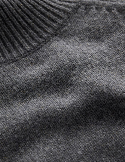 Marion Merino Rib Neck Sweater-Charcoal Melange-6