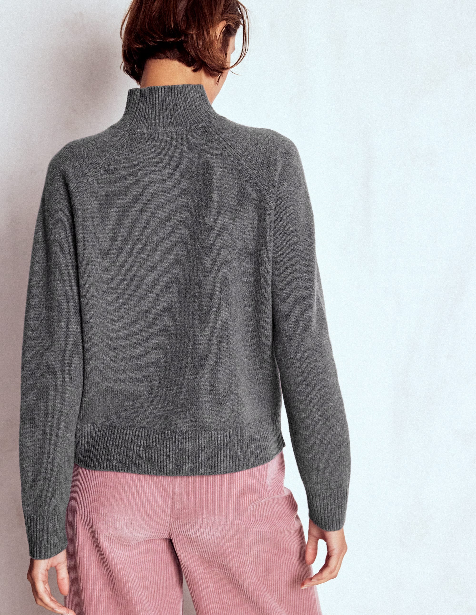 新品　BRIEFING　正規品　 MERINO HIGH NECK KNIT Marion Merino Rib Neck Sweater-Charcoal Melange | Boden USA