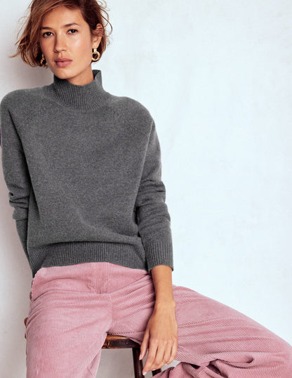 Marion Merino Rib Neck Sweater-Charcoal Melange-4