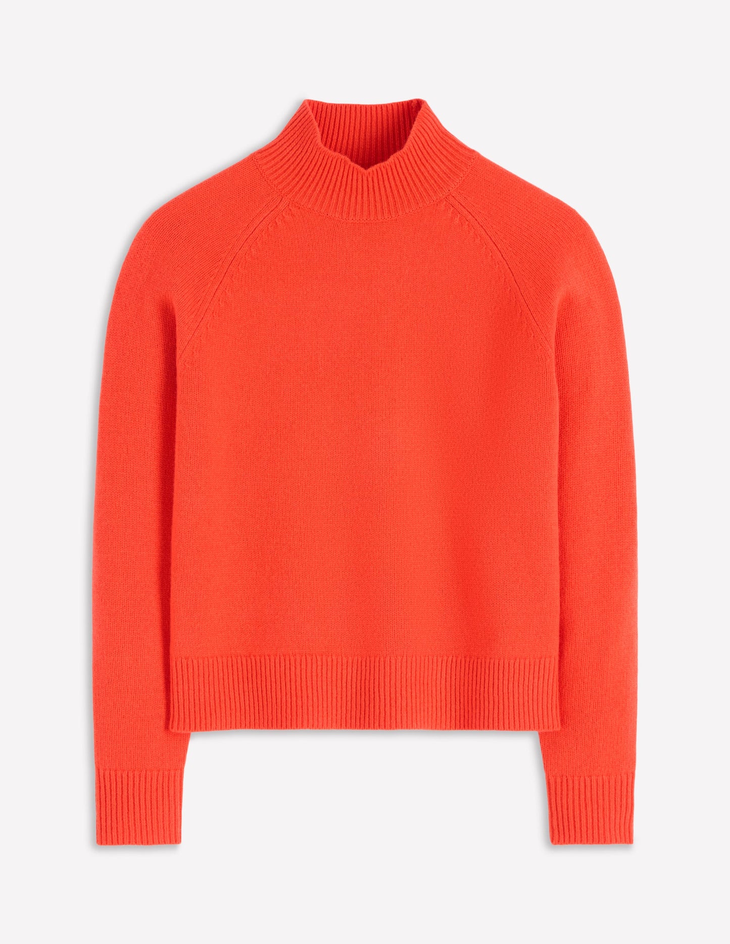 Marion Merino Rib Neck Sweater-Gladioli Orange