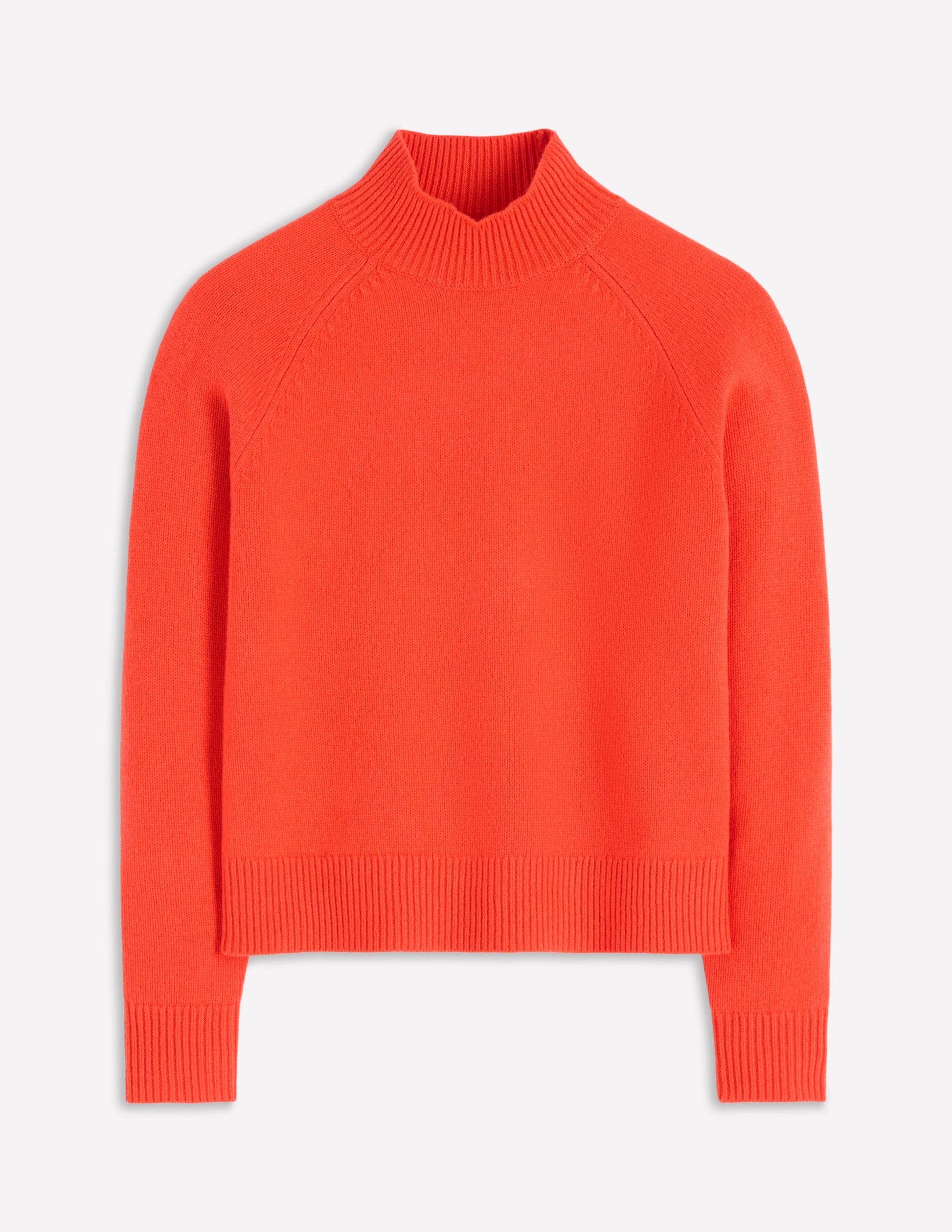Marion Merino Rib Neck Sweater-Gladioli Orange-7