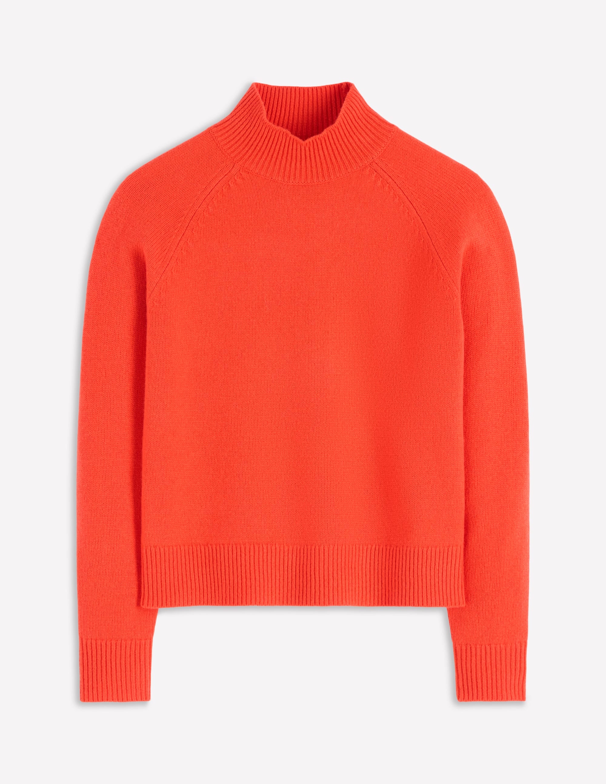 Marion Merino Rib Neck Sweater-Gladioli Orange - Image 8