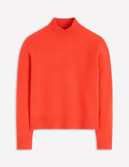 Marion Merino Rib Neck Sweater-Gladioli Orange-7