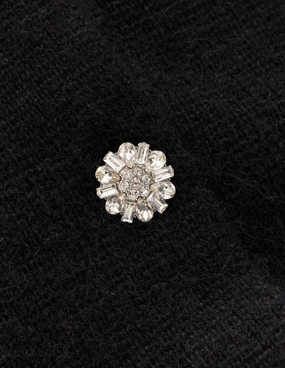 Fur Trim Cardigan-Black-8