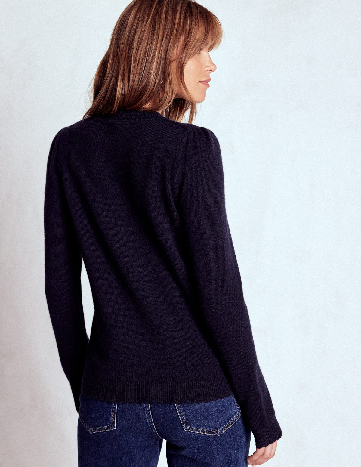 Elizabeth Embellished Cardigan-Navy, Floral Embellishment - Image 3