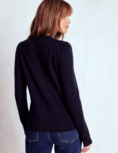 Elizabeth Embellished Cardigan-Navy, Floral Embellishment-3