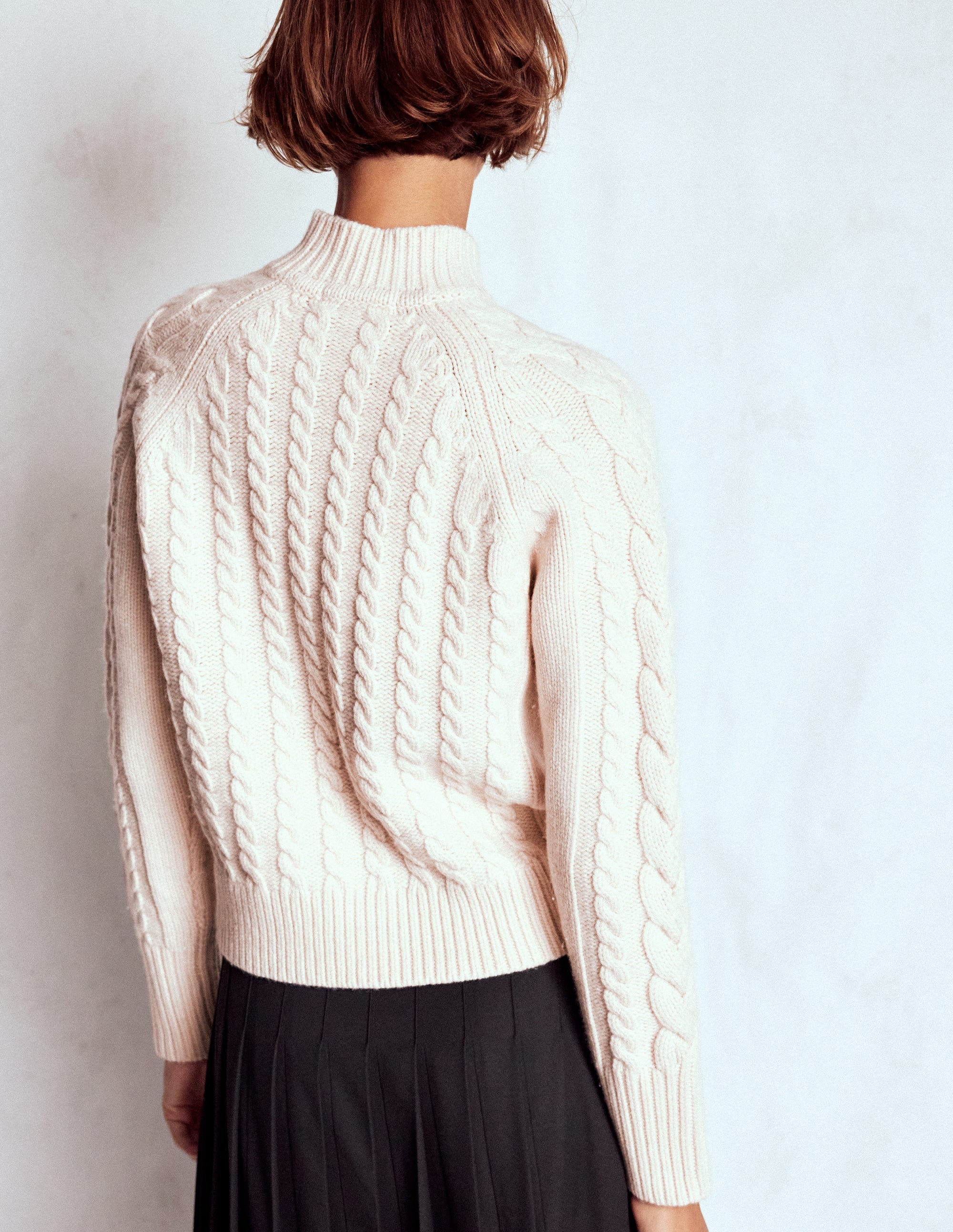 Amara Merino Cable Sweater-Warm Ivory | Boden USA