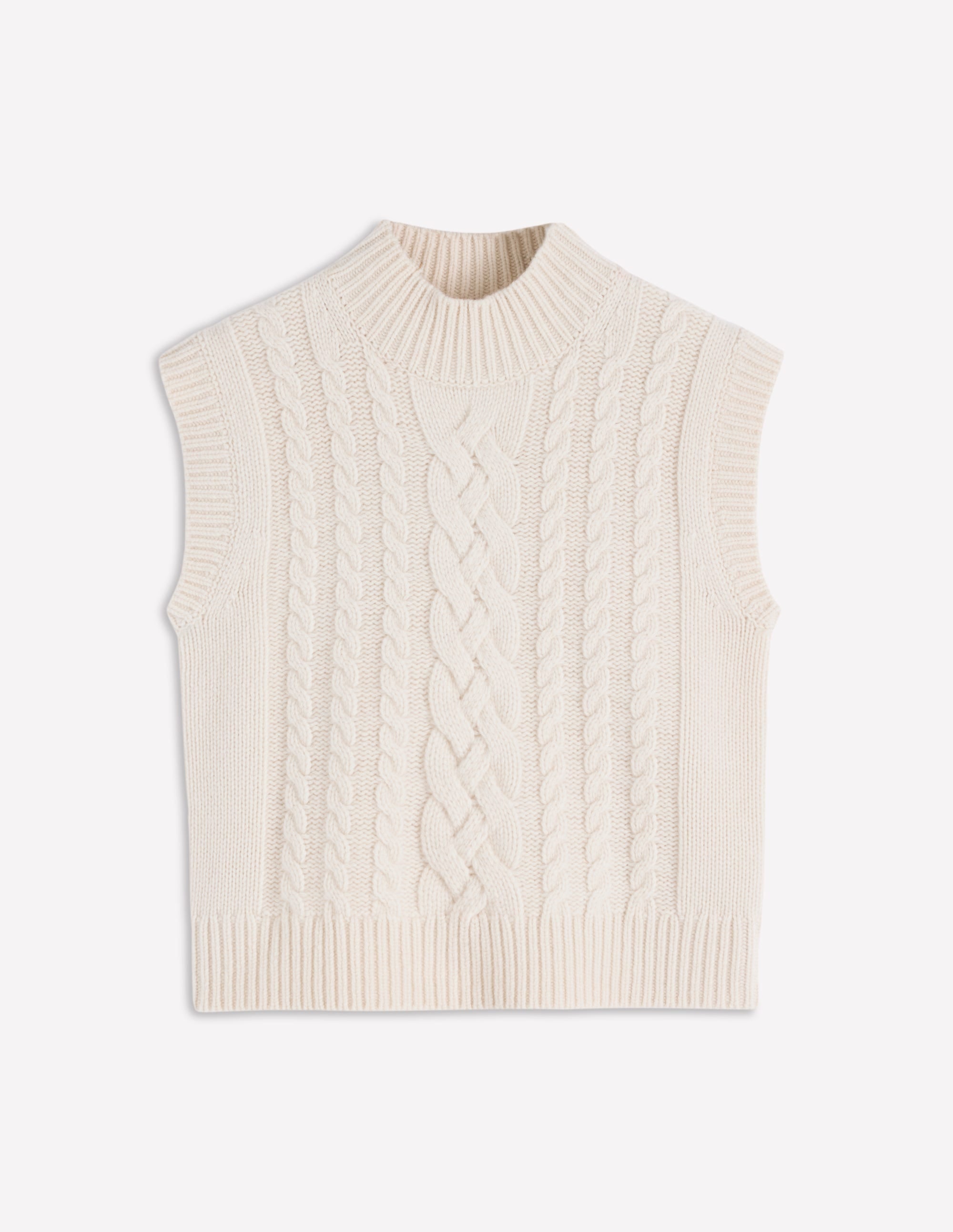 Amara Merino Cable Vest-Warm Ivory | Boden USA