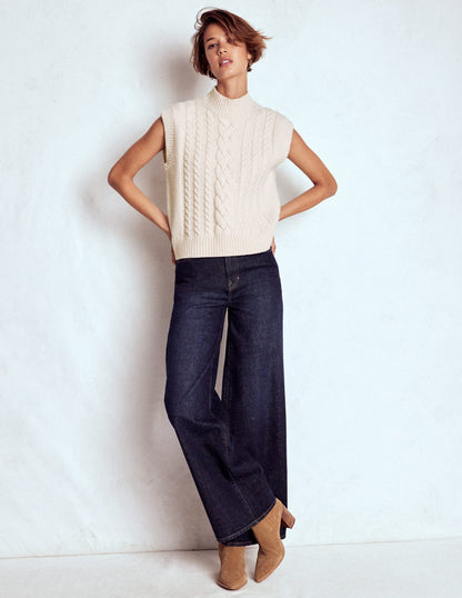 Amara Merino Cable Vest-Warm Ivory-4